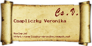 Csapliczky Veronika névjegykártya